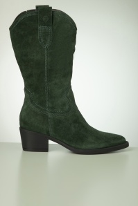 Tamaris - Leather western laarzen in groen