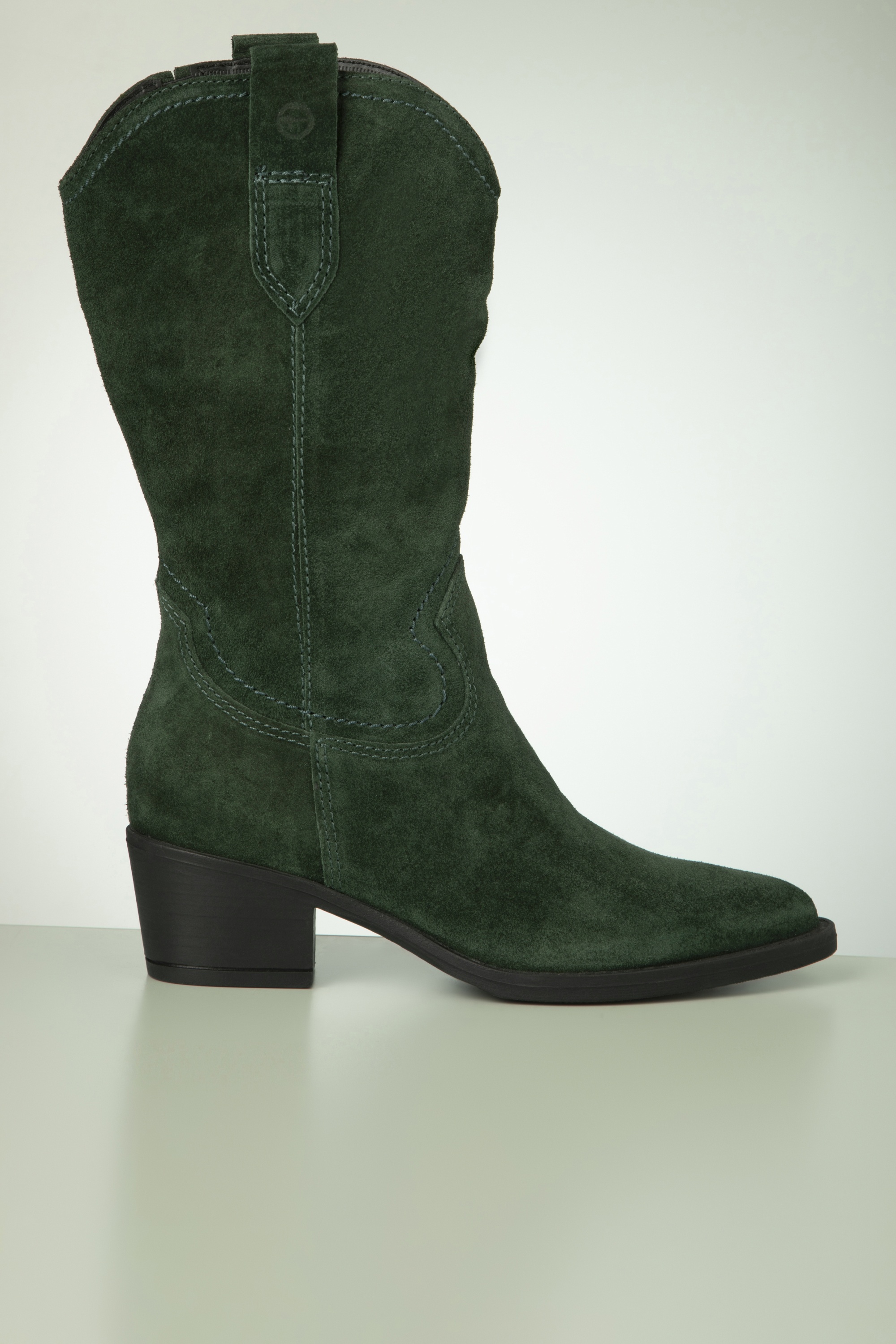 Tamaris Bottines western en daim vert Acheter chez Topvintage