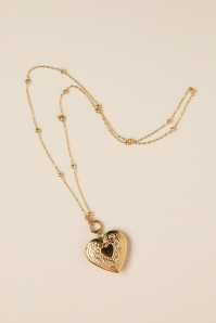 Urban Hippies - Heart Locket ketting in goud 3