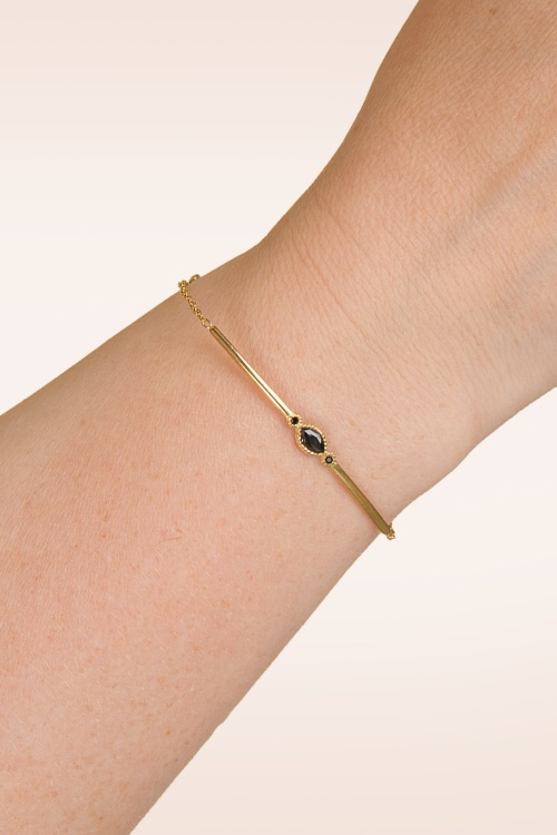 Day&Eve by Go Dutch Label - Oval Stone armband in goud