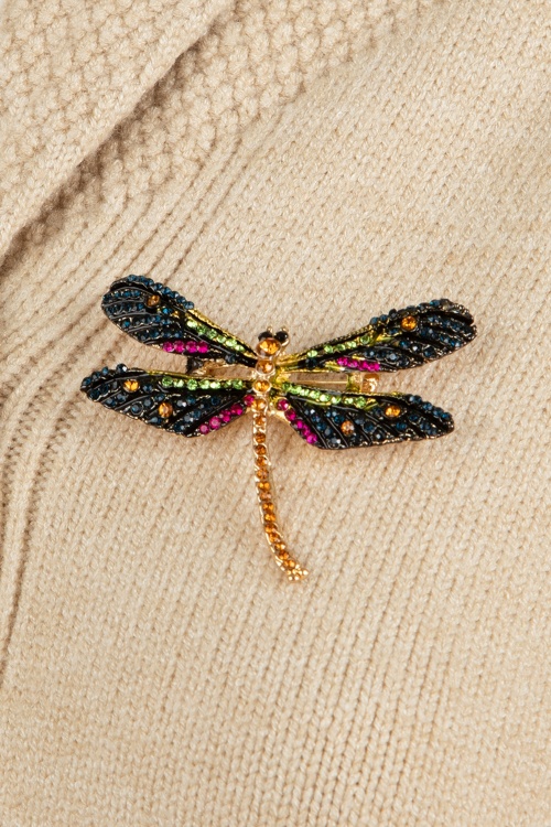 Day&Eve by Go Dutch Label - Sparkly butterfly broche in zwart en multi