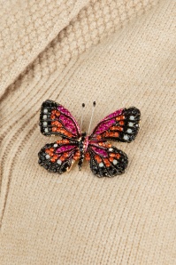 Day&Eve by Go Dutch Label - Sparkly butterfly broche in zwart en multi