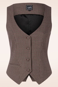 Glamour Bunny Business Babe - Dianne checkerd gilet in multi 3