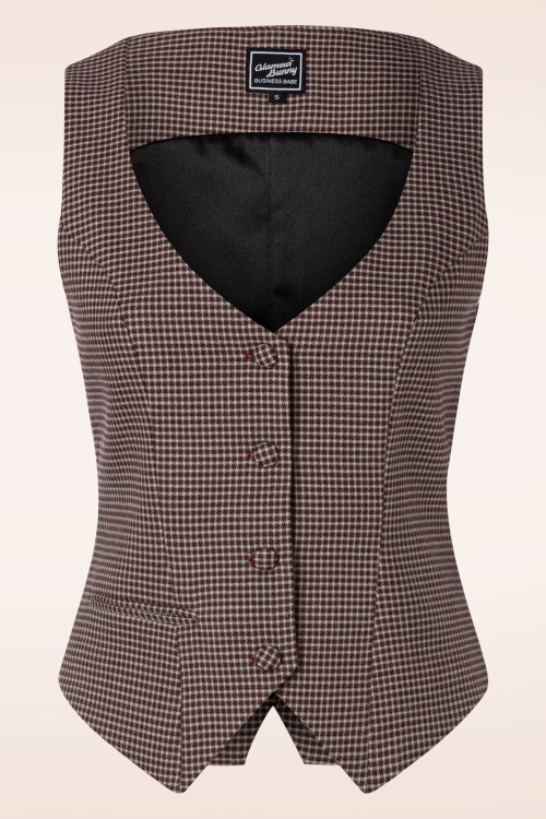 Glamour Bunny Business Babe - Dianne checkerd gilet in multi 3