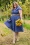 Topvintage Boutique Collection - Topvintage exclusive ~ Angie Polkadot swing jurk in blauw en geel 8