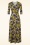 Vintage Chic for Topvintage - Vivian flower maxi jurk in paars en geel