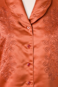 Rock N Romance - Valerie geborduurde blouse in burnt oranje 3