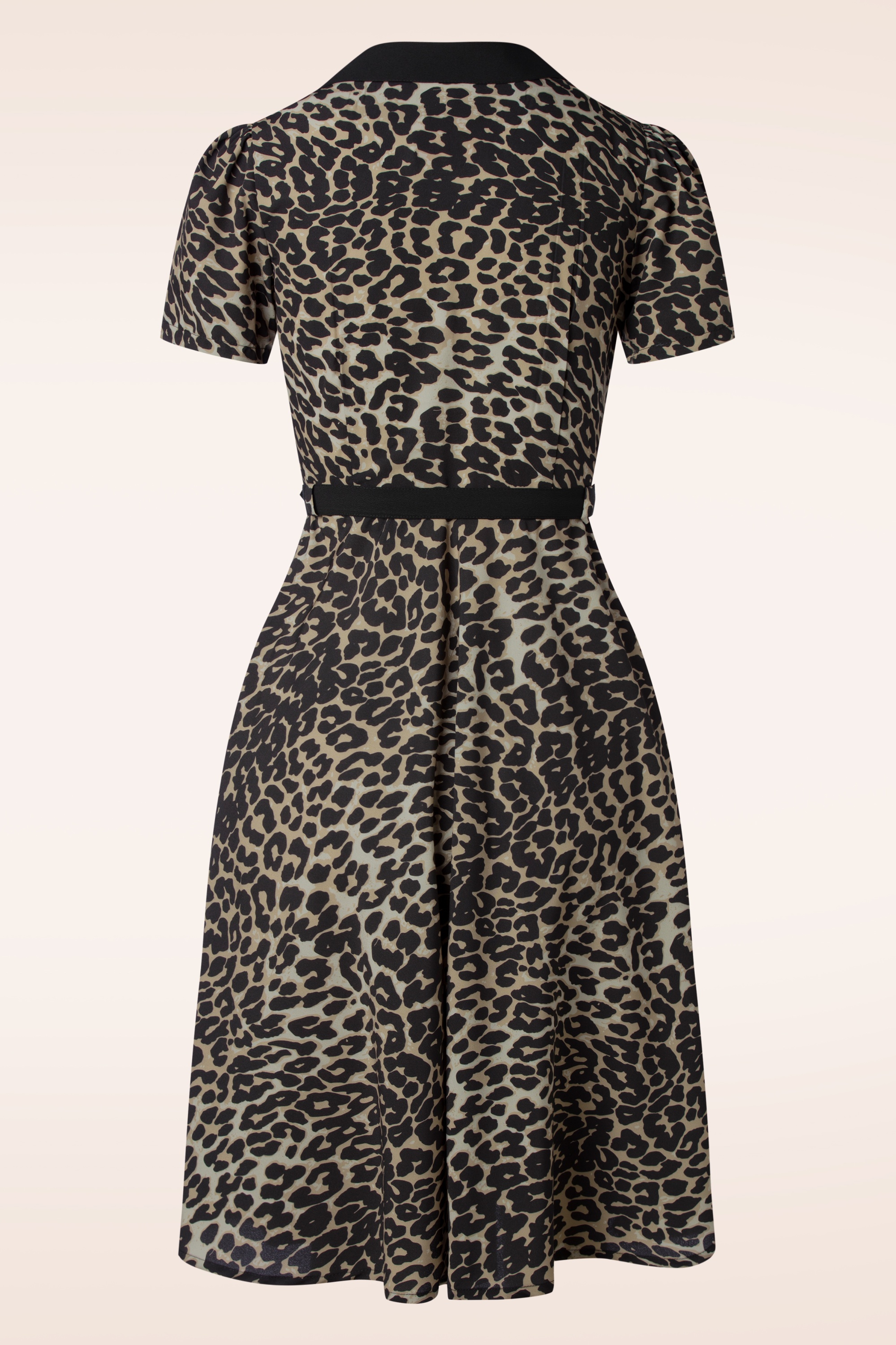 Black dress with leopard print belt best sale