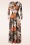 Vintage Chic for Topvintage - Mariana palm print maxi jurk in khaki en oranje