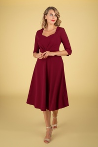 Vintage Chic for Topvintage - Ruby Swing Dress Années 1950 en Bordeaux 5