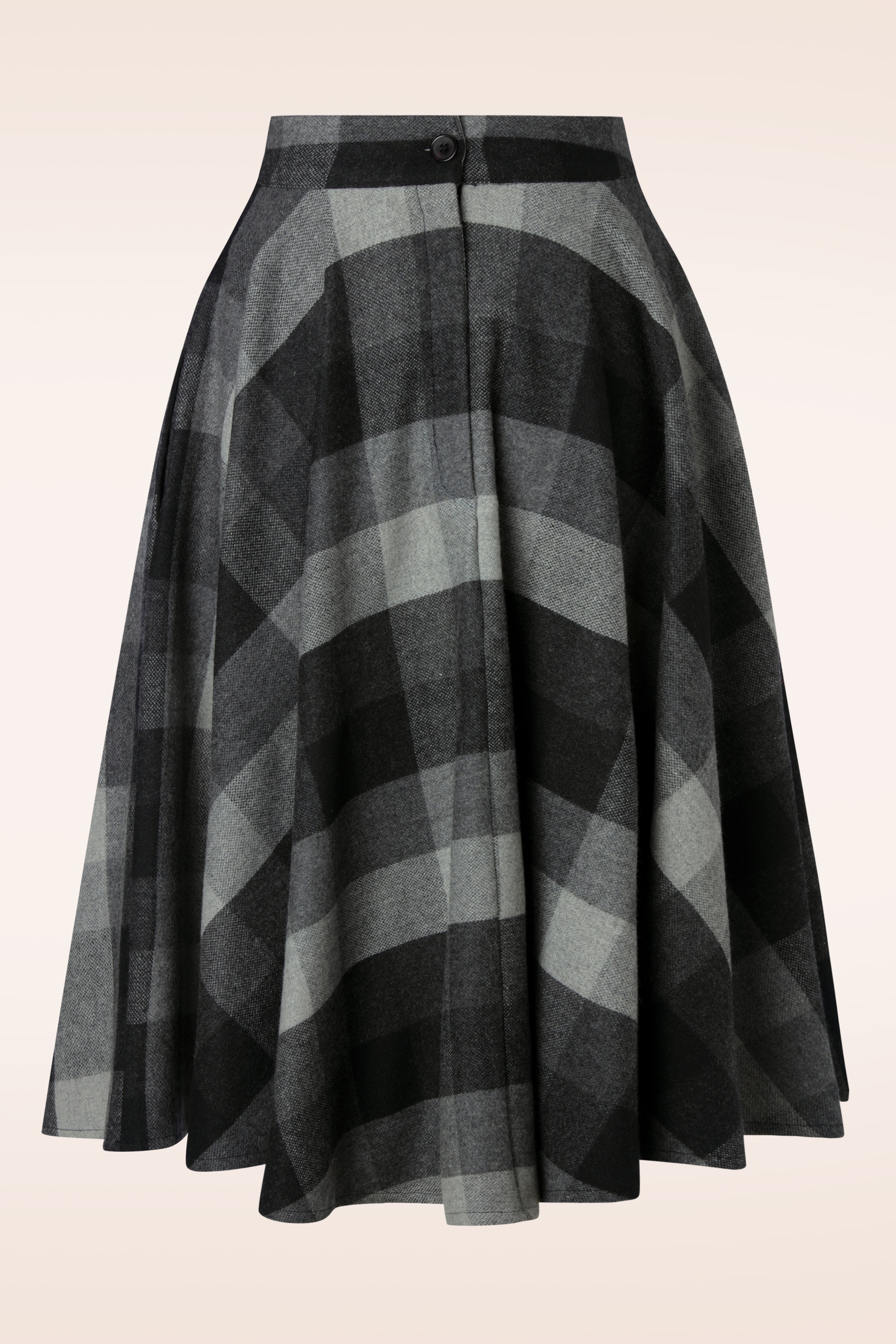 Timeless Sophie Wool Check Skirt in Grey Shop at Topvintage