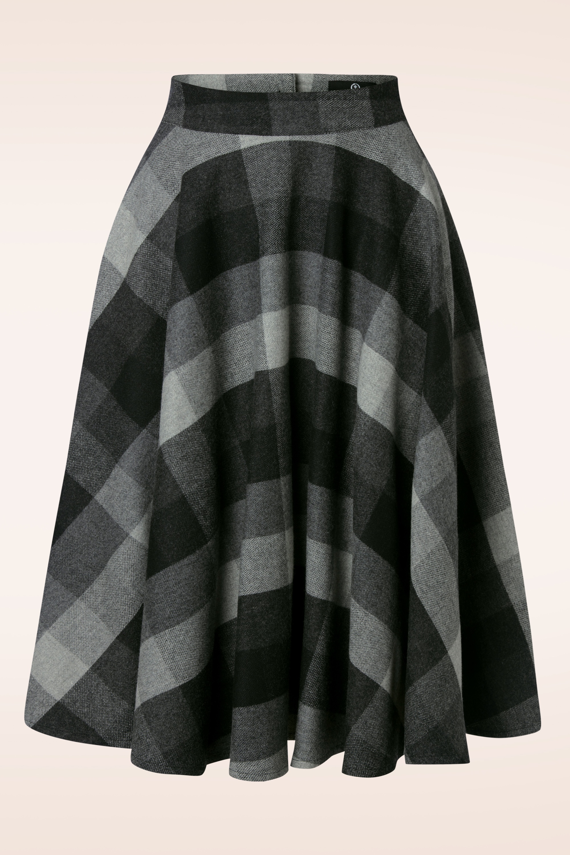 Timeless Sophie Wool Check Skirt in Grey Shop at Topvintage