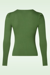 Vintage Chic for Topvintage - Chloe rib top in olijfgroen 2