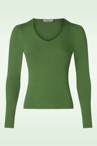 Vintage Chic for Topvintage - Chloe rib top in olijfgroen