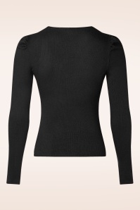 Vintage Chic for Topvintage - Chloe rib top in zwart 2