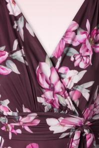 Vintage Chic for Topvintage - Aria floral swing jurk in wijnrood 3