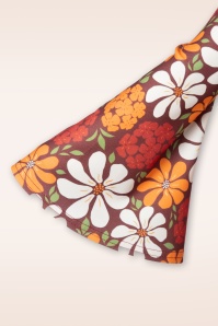 Vintage Chic for Topvintage - Izzy flower jurk in bruin en oranje 3