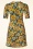 Vintage Chic for Topvintage - Carly floral a-lijn jurk in khaki 2