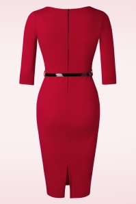 Vintage Chic for Topvintage - Sheni pencil jurk in rood 2