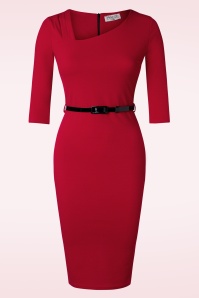 Vintage Chic for Topvintage - Sheni pencil jurk in rood