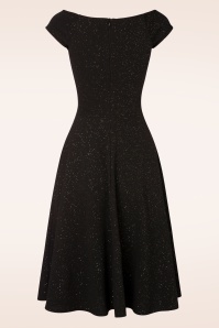 Vintage Chic for Topvintage - Giorgia Glitter Swing Kleid in Schwarz 2