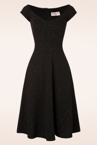 Vintage Chic for Topvintage - Giorgia Glitter Swing Kleid in Schwarz