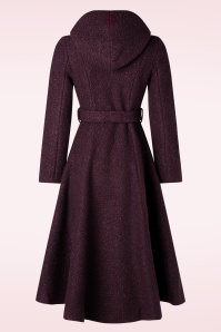 Topvintage Boutique Collection - Topvintage exclusive ~ Anna Hooded swing jas in aubergine 5