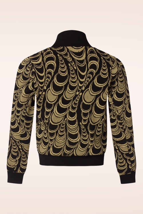 King Louie - Cleo Bobbin Jacquard Jacket in zwart en goud 4