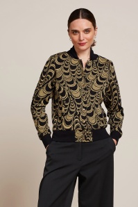 King Louie - Cleo Bobbin Jacquard Jacket in zwart en goud