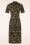 King Louie - Cheongsam Style jacquard midi jurk in zwart 4