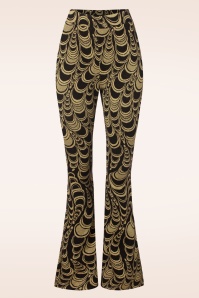 King Louie - Bobbin jacquard flared broek in zwart 2