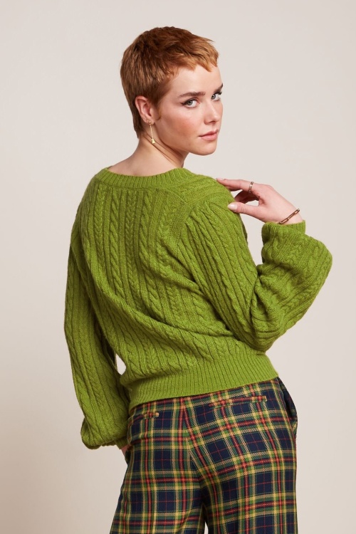 King Louie - Farfalle cardigan in guacamole 3