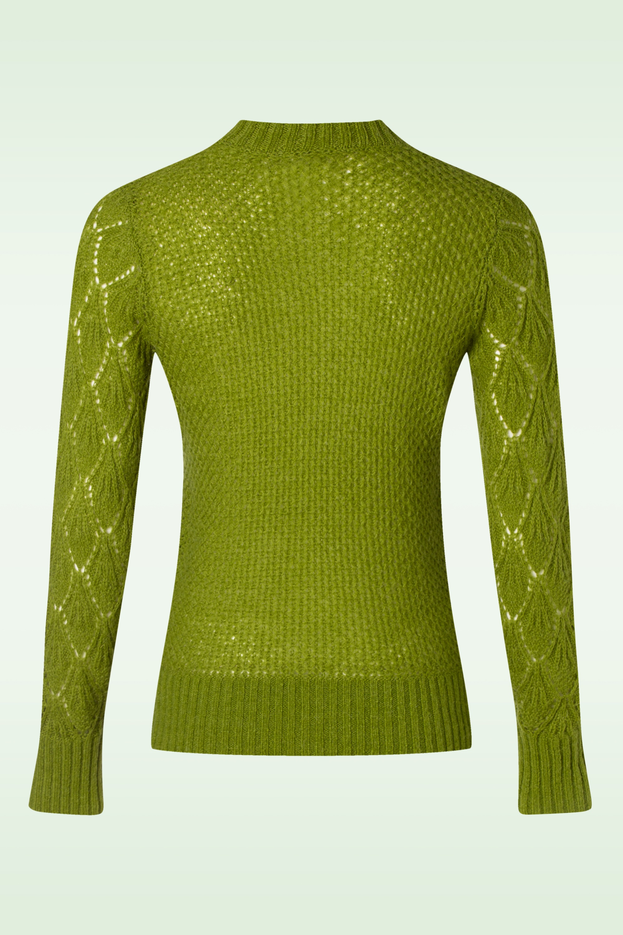 King Louie - Jeannie Yoke Farfalle sweater in guacamole 4