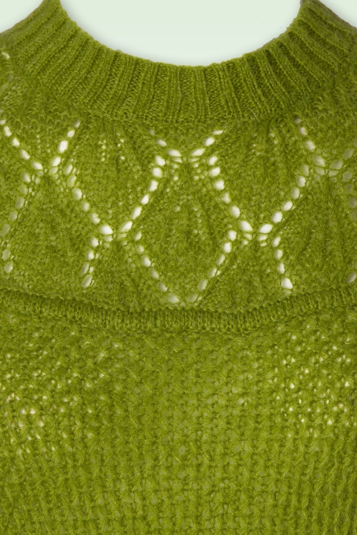 King Louie - Jeannie Yoke Farfalle sweater in guacamole 5