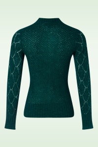 King Louie - Jeannie Yoke Farfalle sweater in dennengroen 4