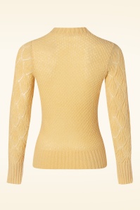 King Louie - Jeannie Yoke Farfalle Sweater in pebble geel 4