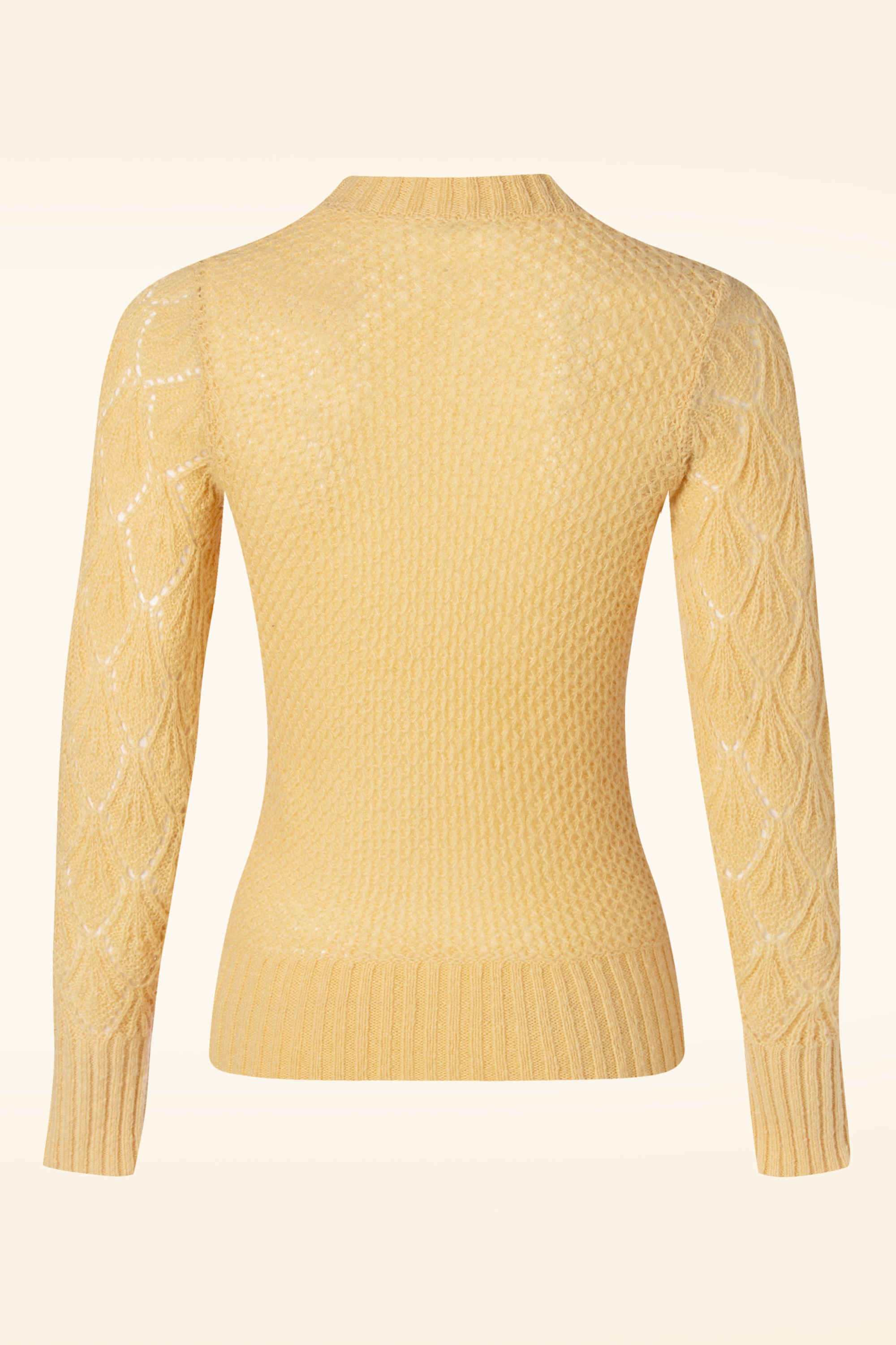 King Louie - Jeannie Yoke Farfalle Sweater in pebble geel 4