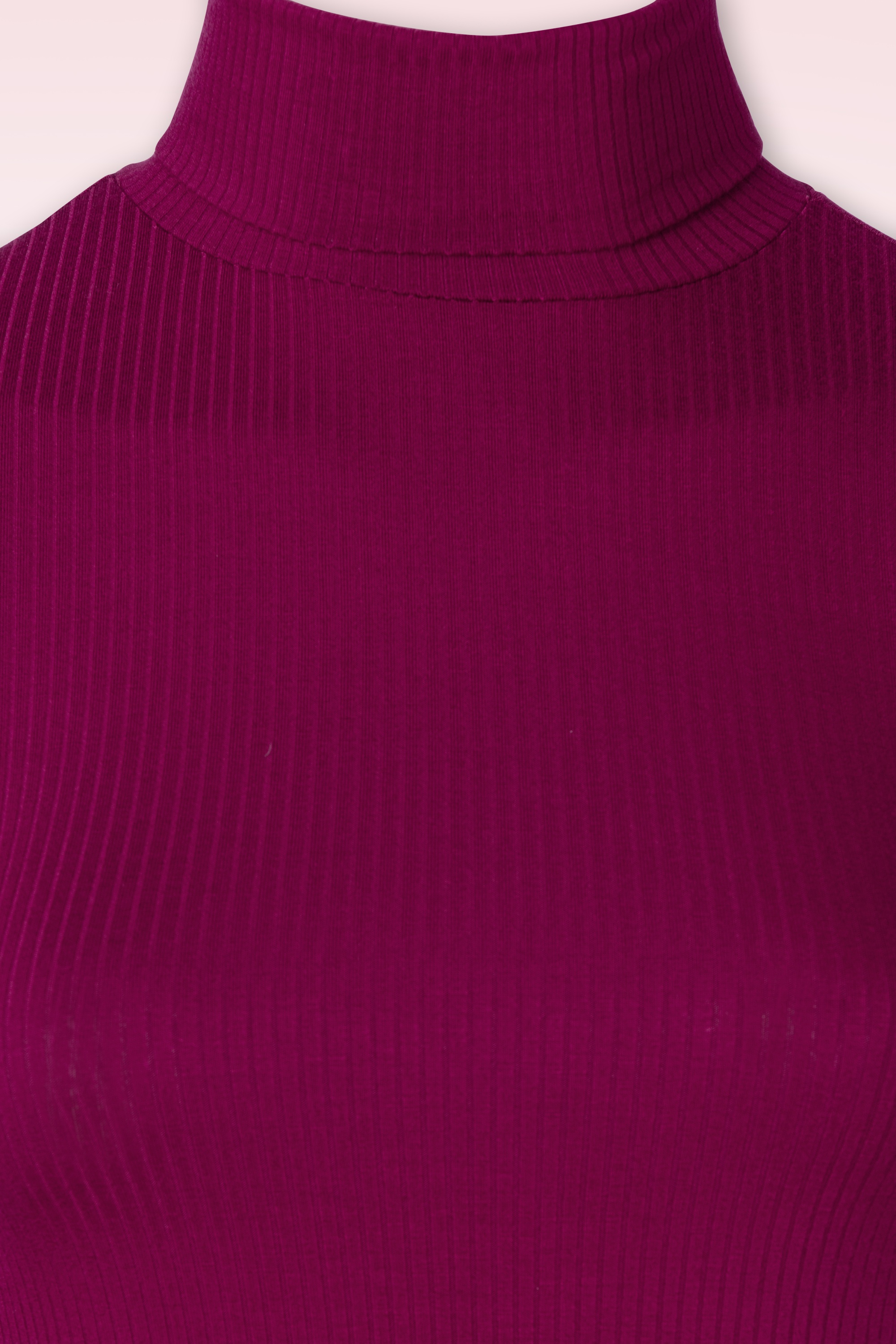 King Louie - Rollneck uni rib top in Beaujolais rood 5