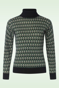 King Louie - Dandy Rollneck Sweater top in zwart 2