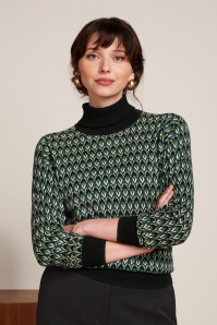 King Louie - Dandy Rollneck Sweater top in zwart