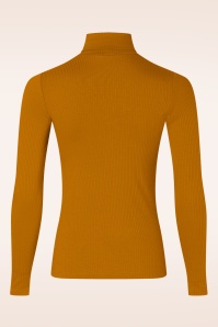 King Louie - Rollneck Uni Rib top in Maple oranje 4