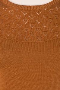 King Louie - Bell Yoke heart ajour top in maple oranje 3