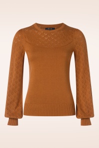 King Louie - Bell Yoke heart ajour top in maple oranje