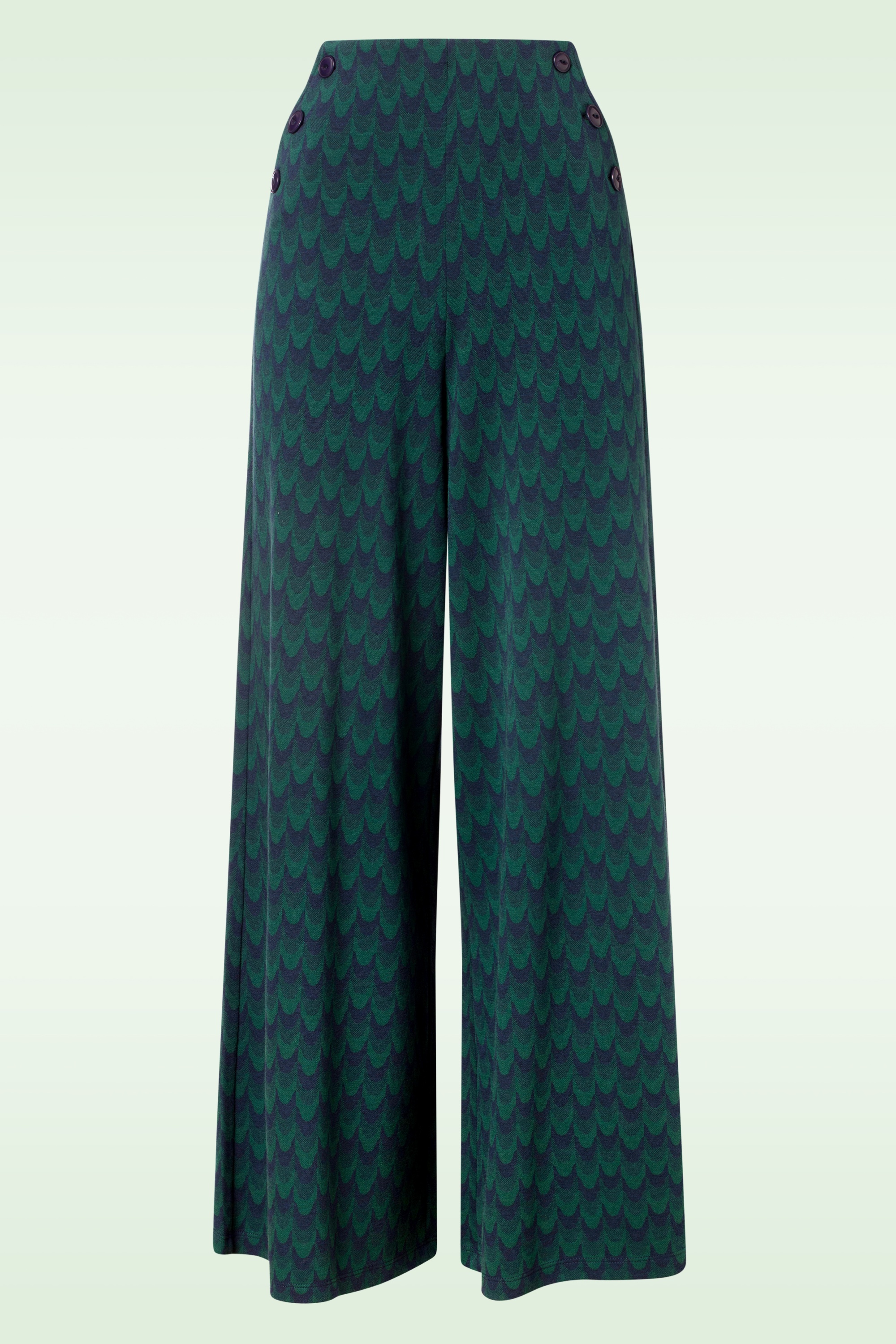 King Louie - Pia Duffy Jacquard pantalon in avondblauw 2