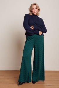 King Louie - Pia Duffy Jacquard pantalon in avondblauw