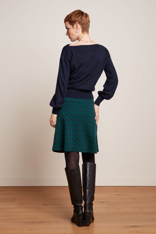 King Louie - Duffy Jacquard border rok in avondblauw 3