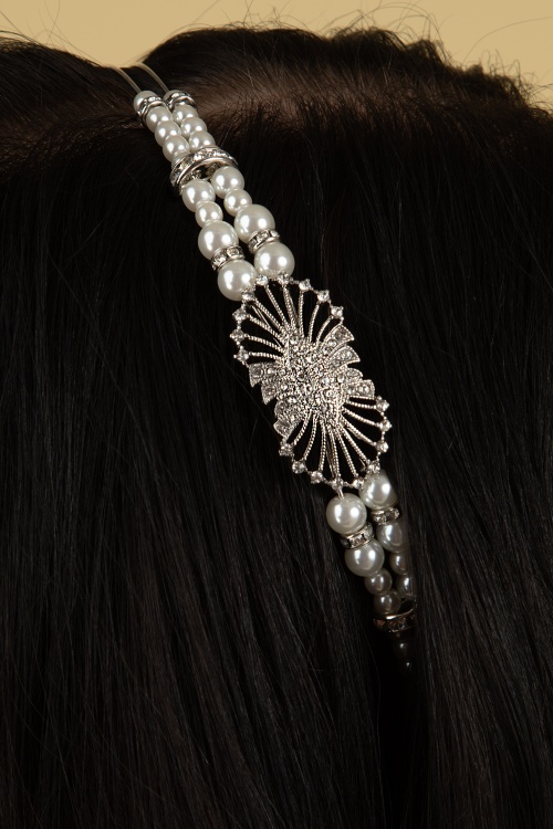 Lovely - Art Deco pearl and crystal diadeem 2