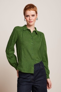 King Louie - Carina Buzz Jacquard blouse in palmgroen