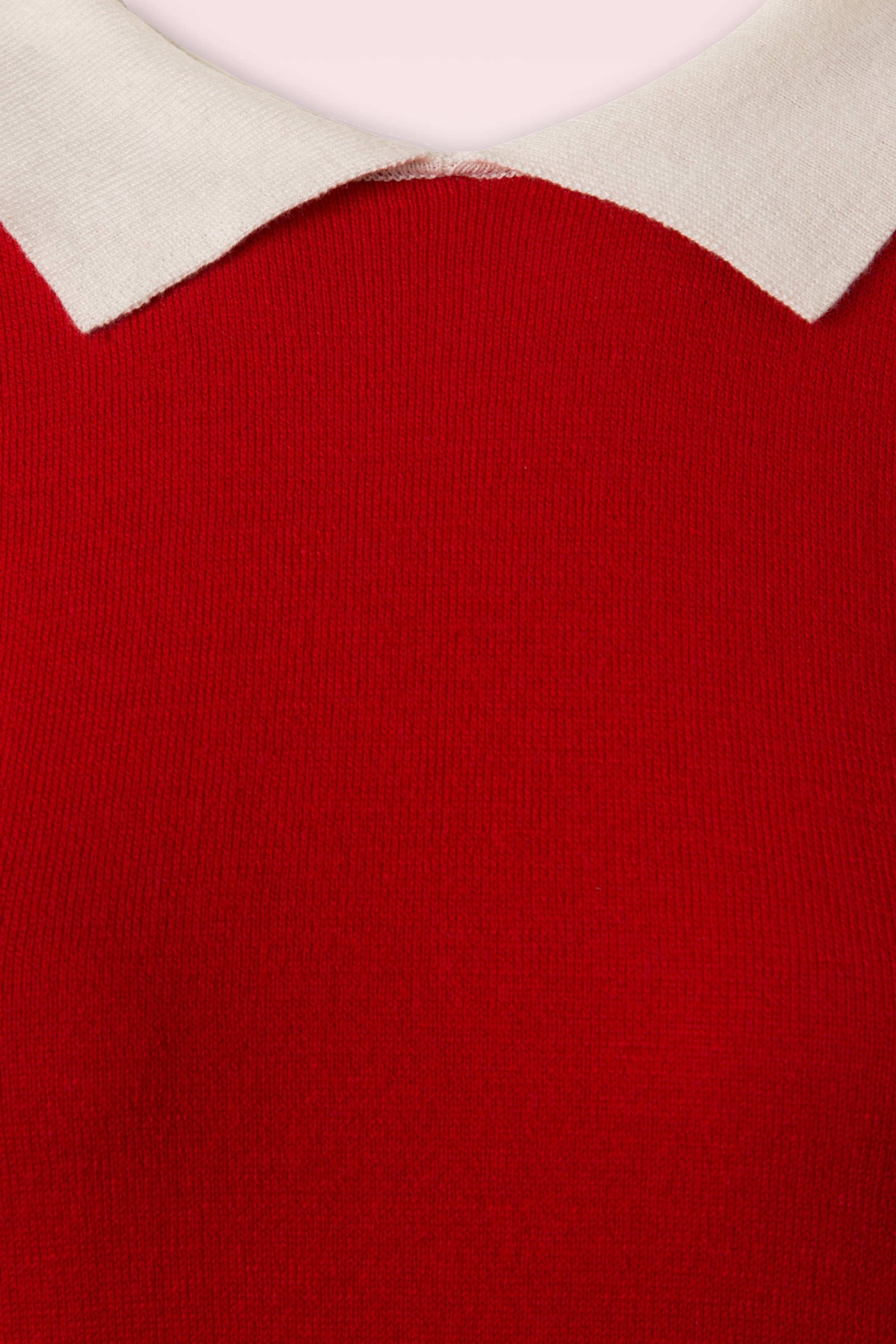 Mak Sweater - Kristen polotrui in rood en ivoor 3