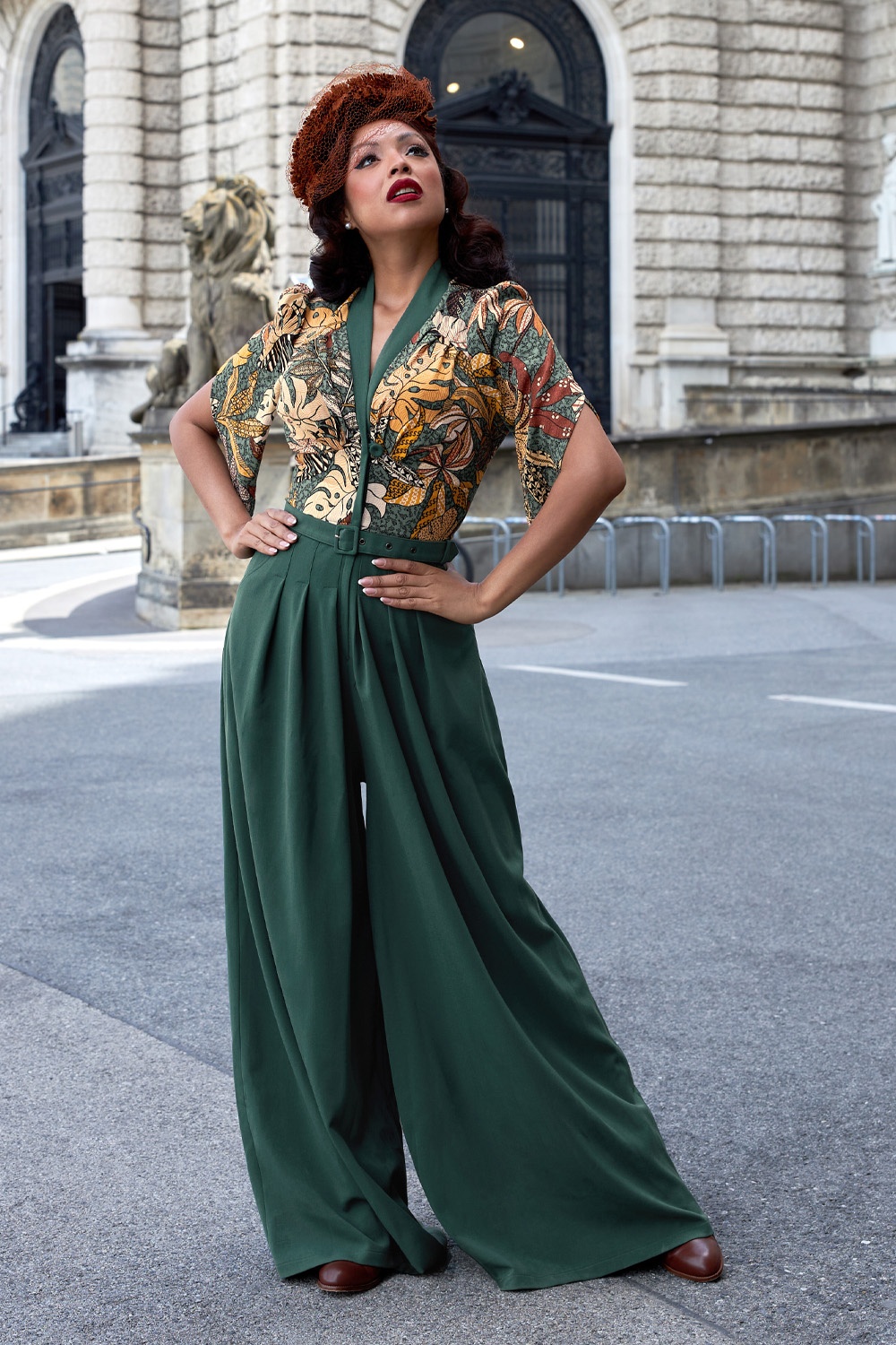 Jumpsuit emerald green on sale